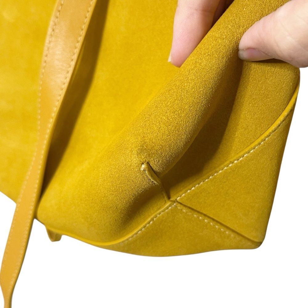 Mansur Gavriel Lady Bag Suede Mustard Yellow‎ Convertible Top Handle Shoulder - Picture 10 of 15